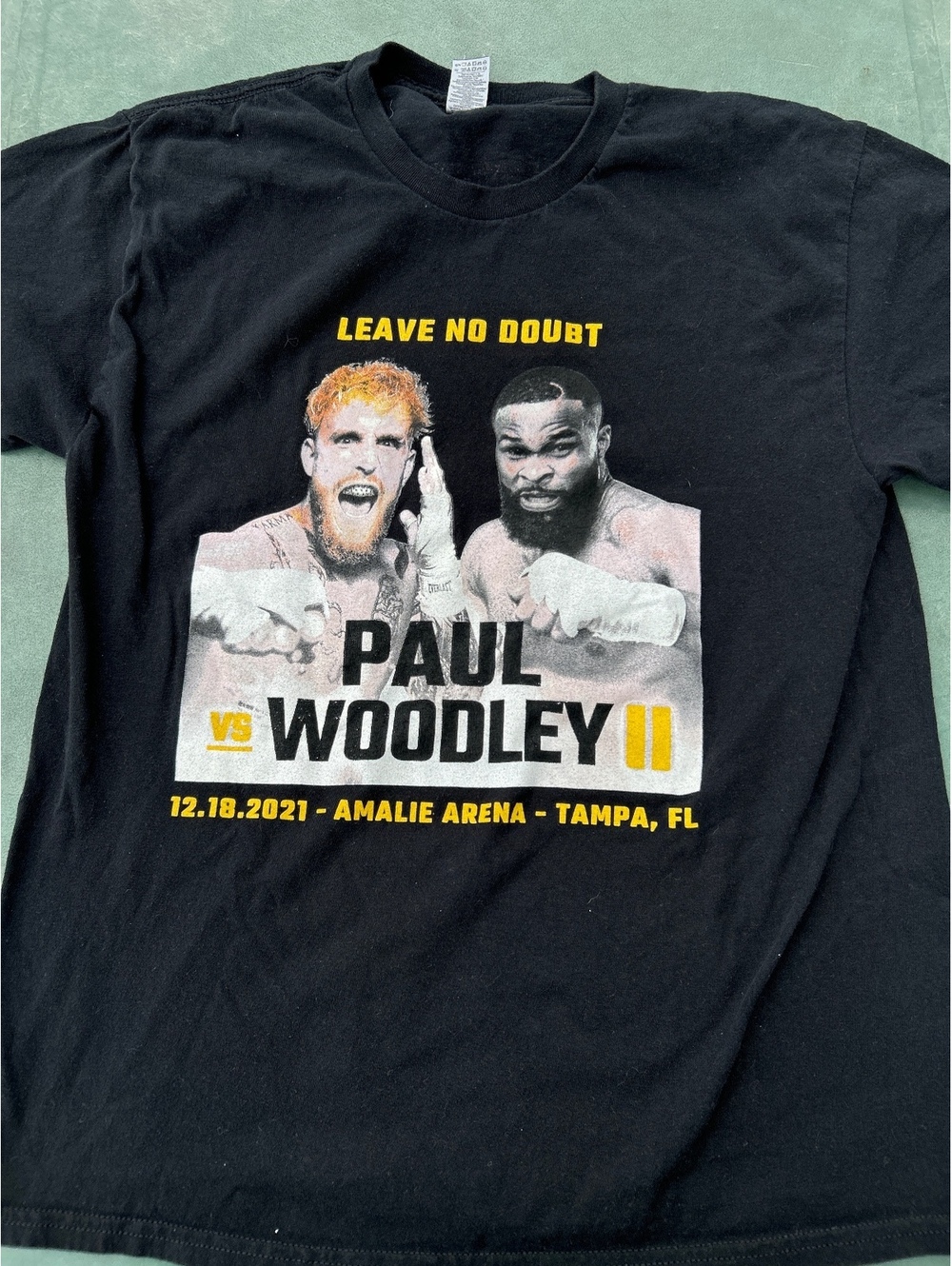 Jake Paul vs Tyron Woodley II Fight Event T-Shirt Black Large